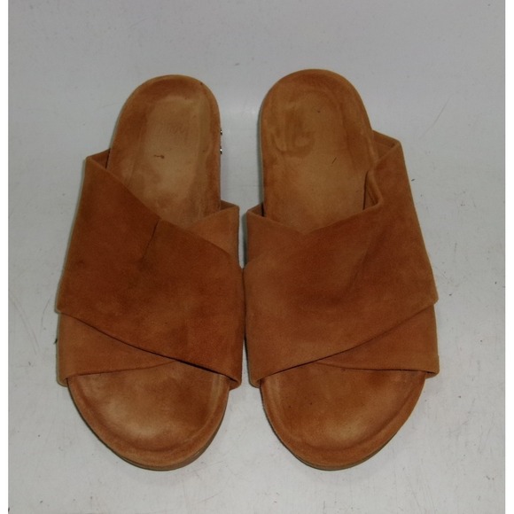beek Shoes - Women's Brown Suede Slide Sandals – Size ~9 – Used – Small Dot & Normal Wear